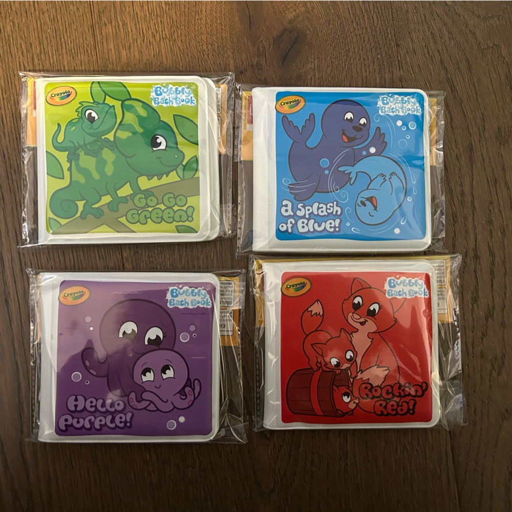 Case of 40 Crayola Bubble Bath Books - Green, Blue, Purple, Red